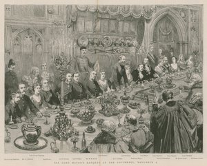 1887年11月9日、ロンドンのギルドホールでの市長主バンケット 作： English School