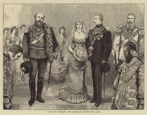 コンノート公爵の結婚、式の後、祭壇を離れる行列（エングレーヴィング 作： English School