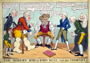 The Modern Job!Or John Bull and his Comforts！」、パブ。1816年（手彩色彫刻 作： English School