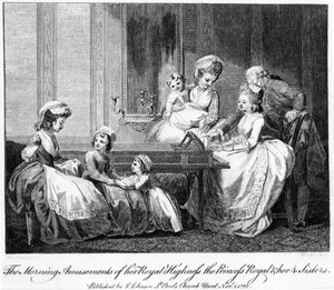 彼女の王妃殿下と彼女の4人の姉妹の朝の娯楽、1782 作： English School