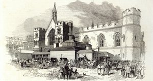 1845年2月22日の「The Illustrated London News」からの、下院の新しい委員会室（彫刻） 作： English School