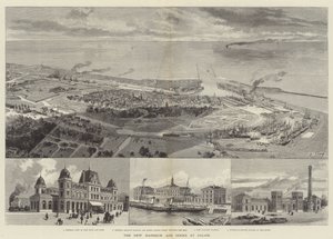 The New Harbour and Docks at Calais（カレーの新しい港とドック）（彫刻 作： English School