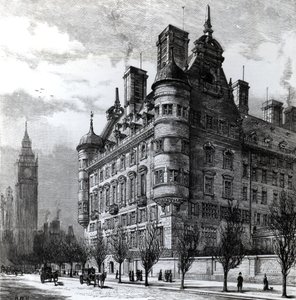 HWBによって刻まれたビクトリア堤防の新しい警察署は、「The Illustrated London News」c.1890に掲載されています。 作： English School