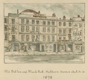 The Old Bell Inn and Black Bull、Holborn、London（紙にトイレ） 作： English School