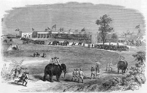 東インド鉄道の開通：バードワン駅、1855 作： English School