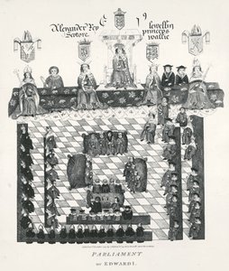 エドワード1世の議会（1239-1307）は、c.1523、パブのWriothesley原稿からのコピー。 1794年に 作： English School