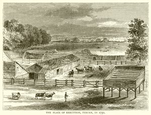 処刑地、タイバーン、1750年 作： English School