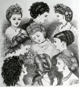 髪の現在のファッション、1870 作： English School
