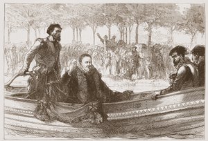 ブリュッセルへ向かう途中のはしけのオレンジの王子、ジェームズエイトケンワイリー（1808〜1890年）の 『プロテスタンティズムの歴史』のイラスト（パブ）。 1878 作： English School