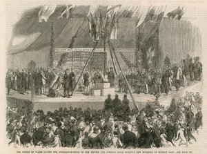 プリンスオブウェールズ、ブリッシィと外国聖書協会の新しい建物の礎石を築く 作： English School