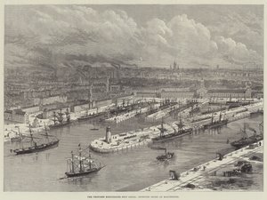The Proposed Manchester Ship Canal, Intended Docks at Manchester (e.g. engraving) 作： English School