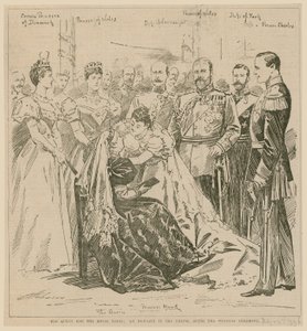 女王と王室の花嫁、1896年7月23日、結婚式の後のチャペルでの事件