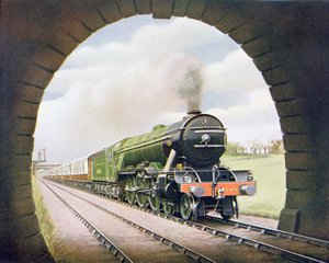 ノースイースタン鉄道のスコットランドの女王、不思議な鉄道の本のイラスト、ハリーゴールディング編集の第14版、1929 作： English School