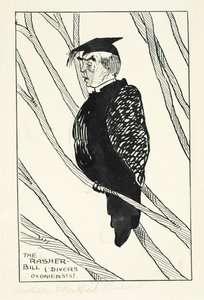 Rasher-Bill（Divers Oxoniensis）：Hastings Rashdall（1858-1924）（pen＆ink and鉛筆on paper） 作： English School