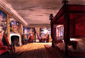 コテヘル邸「赤い部屋」1830〜40年頃（カラーリトグラフ）