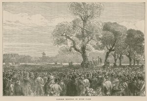1867年5月6日、ハイドパークでの改革デモ 作： English School