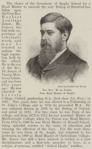 The Reverend H A James, New Head Master of Rugby (Engraving) 作： English School