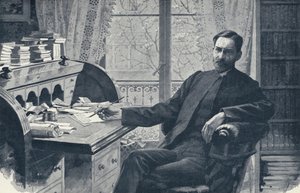 Hugh Price Hughes牧師の書斎（リトグラフ 作： English School