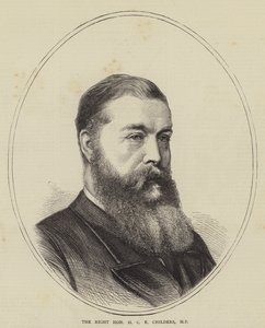H.C.E.Childers 議員の肖像画（彫刻 作： English School