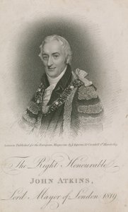 1819年ロンドン市長、ジョン・アトキンス氏 作： English School