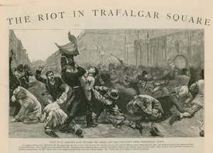 トラファルガースクエアの暴動：セントマーチンレーンで警察とクラーケンウェルグリーンの派遣団との戦い 作： English School