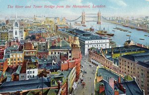 テムズ川とタワーブリッジ、1920年頃 作： English School