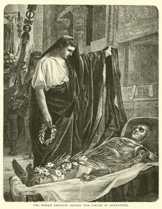 アレクサンドルの死体の前のローマ皇帝 作： English School