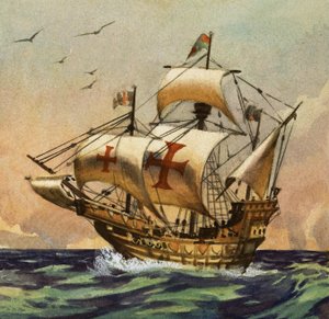 1492年にコロンバスを新世界に連れて行ったサンタマリア 作： English School