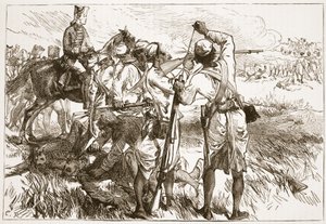 ブクサーのセポイ、ジェームズグラントによるパブカッセルズイラストレイテッドヒストリーオブインドのイラスト1879 作： English School