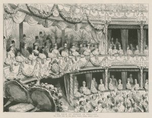 イギリスのペルシャのシャー。ロイヤルイタリアオペラ、コヴェントガーデンへの州訪問 作： English School