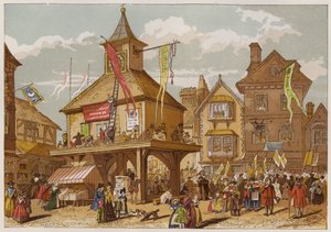 ストラットフォード・アポン・エイボンでのシャクスペル・ジュビリー（カラーリトグラフ 作： English School