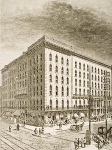 シカゴのシャーマンホテル、1870年頃 作： English School