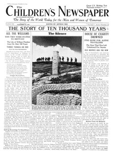 記憶の日の沈黙、「子供たちの新聞」の最初のページ、1934年11月（新聞）