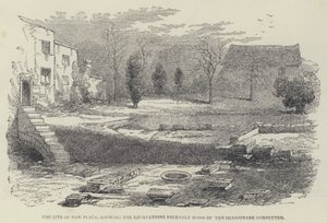 The Site of New Place, showing the Excavations recently made by the Shakspeare Committee (e.g. engraving) 作： English School