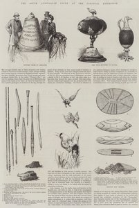 植民地博覧会の南オーストラリア州裁判所（彫刻作品 作： English School