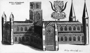 ダラム大聖堂の南の外観、1660 作： English School