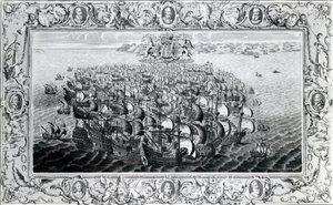 ジョンパインから出版されたスペインの無敵艦隊、1739年 作： English School