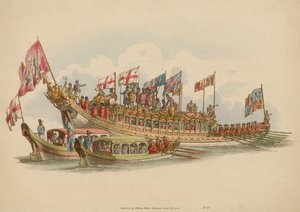 The Stationers Barge、テムズ川、ロンドン 作： English School