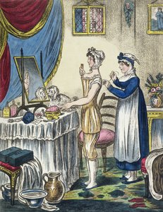 The Stays、plate 1 from the Progress of the Toilet、c.1810