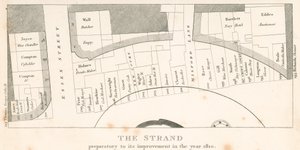 1810年に改良される前のロンドンのストランド。地域の計画 作： English School