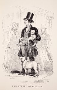 Street Dog-Seller、ロンドンレイバーとロンドンプアーのイラスト、ヘンリーメイヒューのパブ。 1862