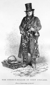 犬の首輪のストリートセラー、1840年頃 作： English School