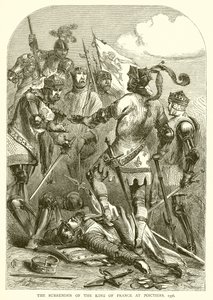 1356年のポイティエにおけるフランス国王の降伏 作： English School