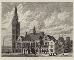 The Townhall of Rochdale, Lancashire (the engraving) 作： English School