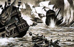 トレジャー・ハンターズスペインの埋蔵金（紙にガッシュ 作： English School