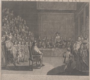 国王チャールズ1世の裁判(彫刻) 作： English School
