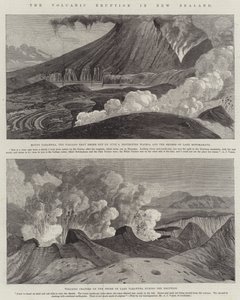 ニュージーランドの火山噴火(彫刻) 作： English School