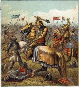 二つの薔薇の戦争（1455-1485）。ヨーク家とランカスター家の戦い。エドワード3世（1327年〜1377年）の後継者が2つに分かれたことで生まれたイギリス内戦の図。ロスの戦争 作： English School
