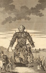 The Complete English Travellerからのドルイド僧の枝編み細工品男、またはイングランドとウェールズの新しい調査と説明、パブ。 1771 作： English School