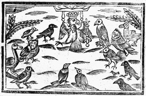 Woody ChoristersまたはThe Birds Harmony、「A Book of Roxburghe Ballads」のイラスト 作： English School
